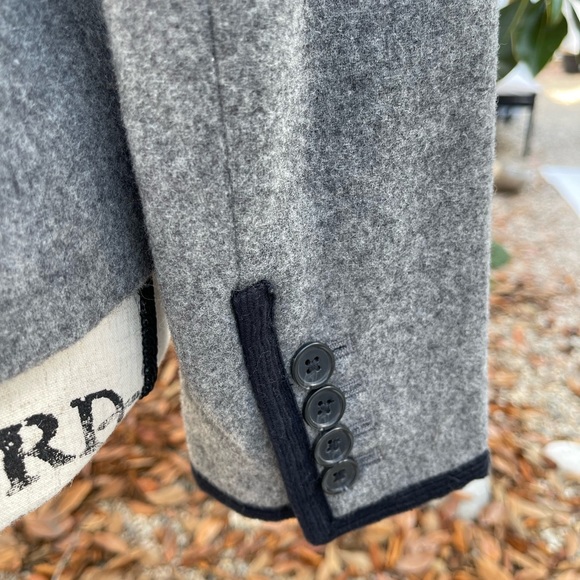 NWT J Crew Gorgeous Gray Wool Blazer with black trim - Picture 9 of 13